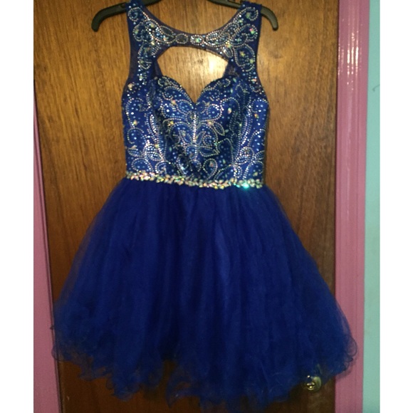 Royal Blue Homecoming Dress - Picture 2 of 3